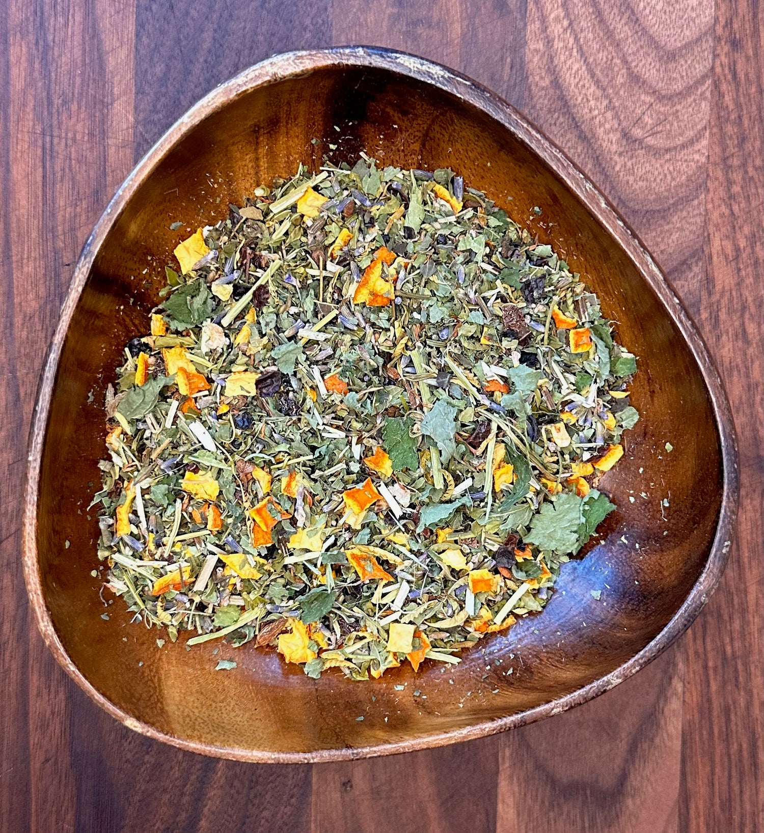 Loose leaf calming tea blend for stress relief and relaxation